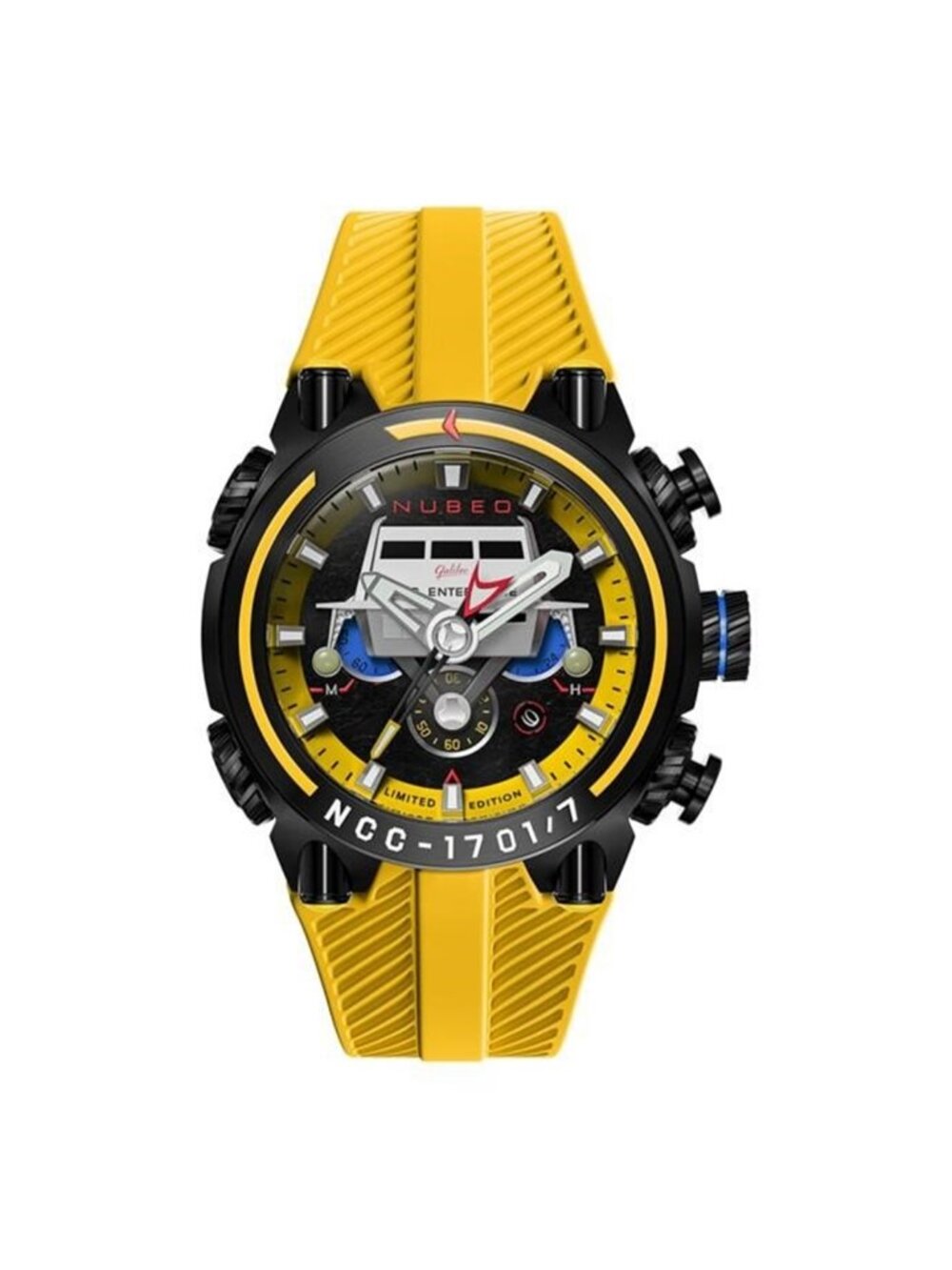 NWT Nubeo Deimos Chronograph Yellow Dial Men's Watch